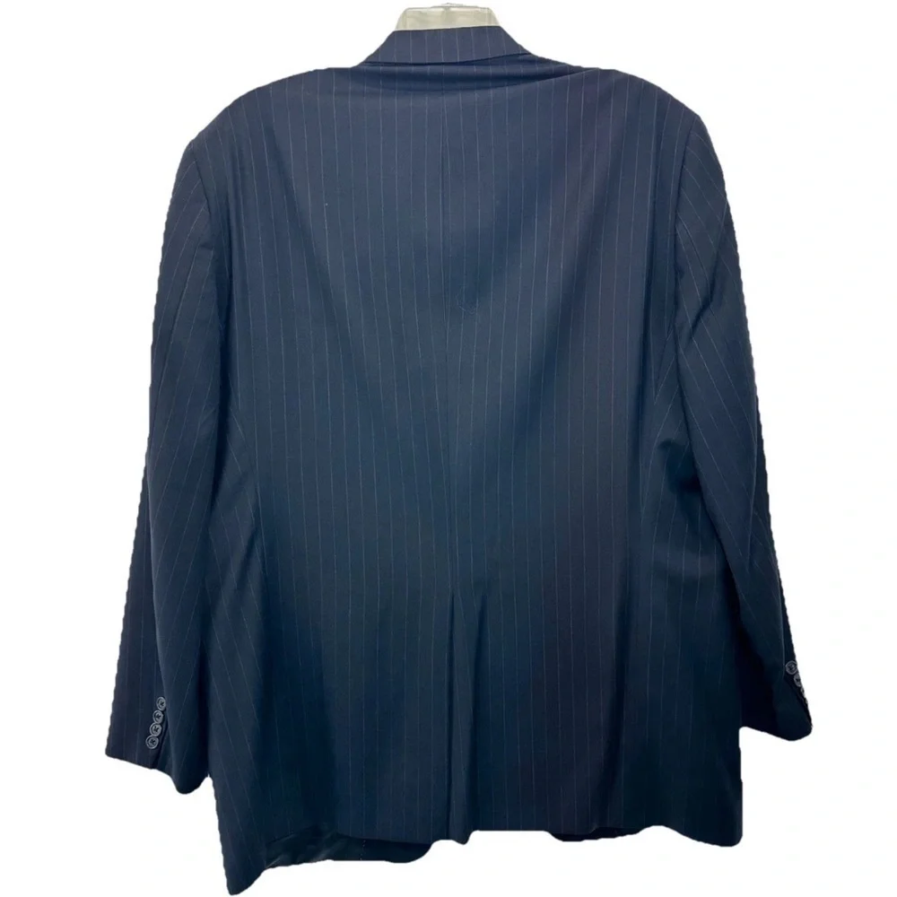 Hart Schaffer Marx Wool Men's Navy Pinstripe Blazer
